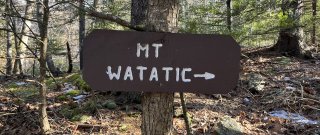 Summit sign for Mt. Watatic